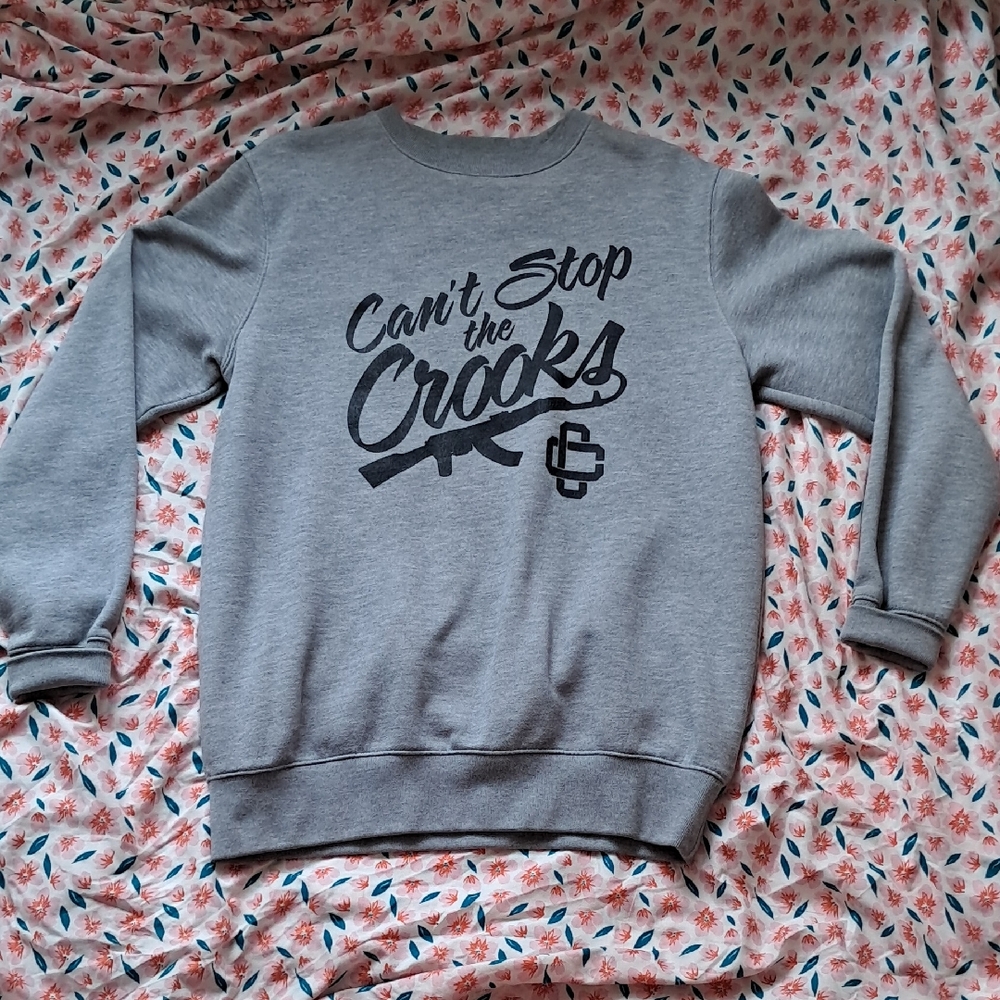 Crooks & Castles Grey and Black Logo Sweatshirt